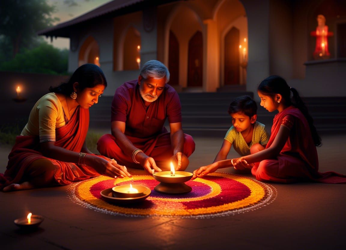 Diwali Delight: Celebrating with Kollam Artistry