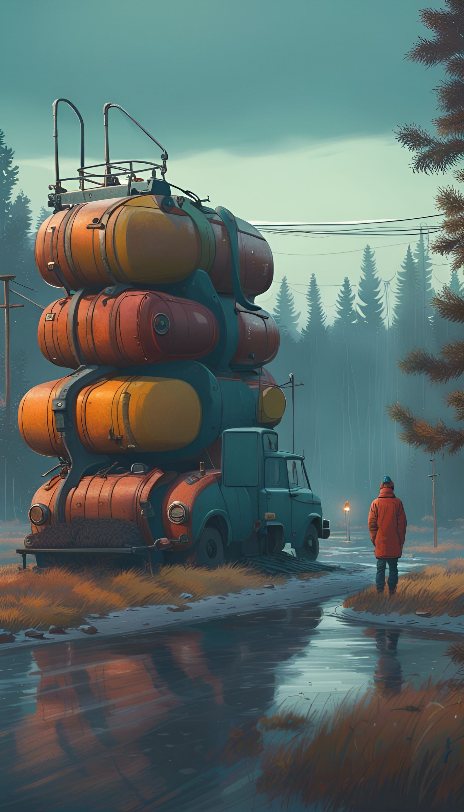 Hyperrealistic Landscape in a Moody, Atmospheric Style