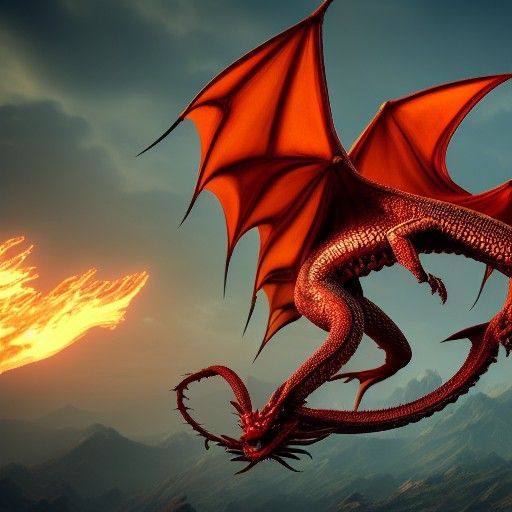 Majestic Dragon Confronts Infinity in Photorealistic Art