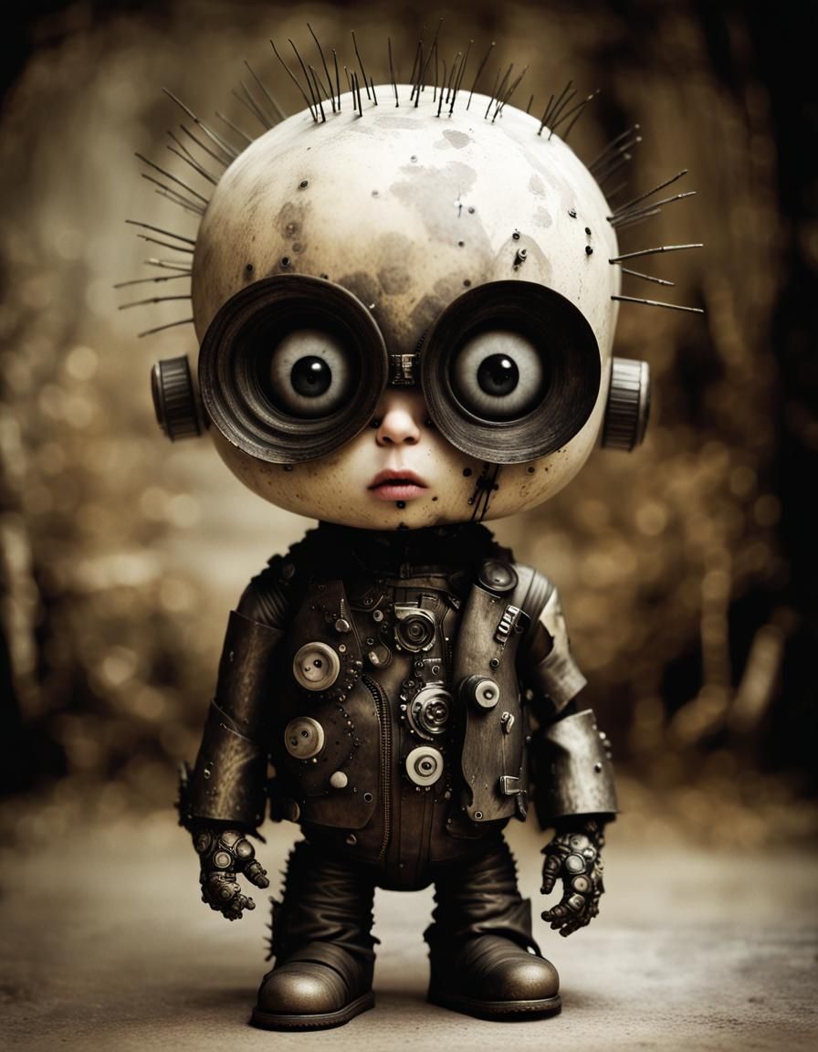 Cyborg Bear Roars in Hyperrealistic Portrait