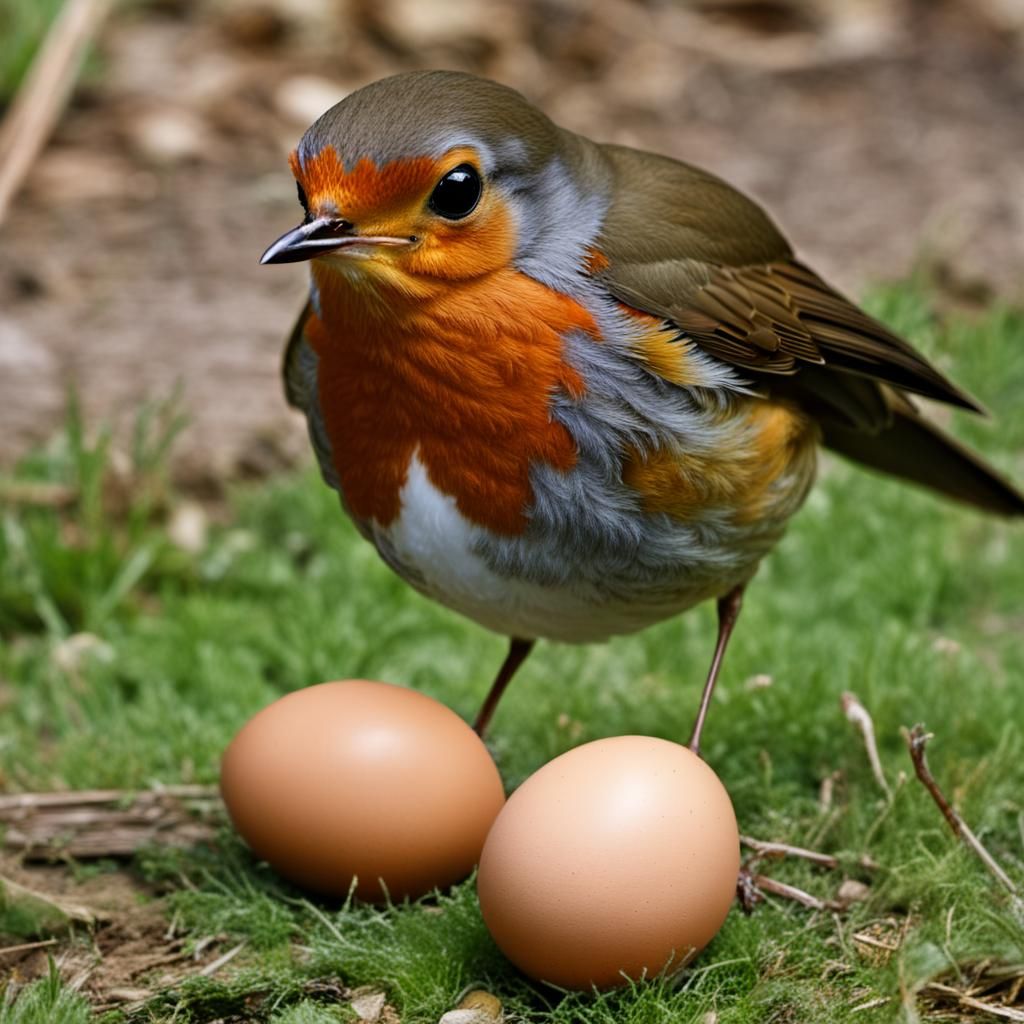 A Delicate Bird Lays a Large Egg in a Natural Setting