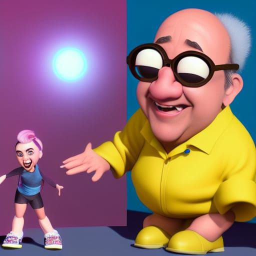 Danny Devito Miley Cyrus - Cinematic 3D Portrait