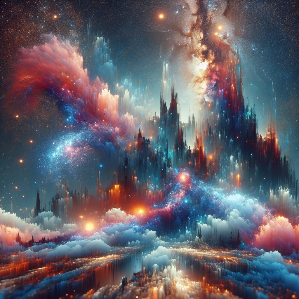 Dreamlike Cosmic Odyssey Unfolds in Elaborate Surrealism