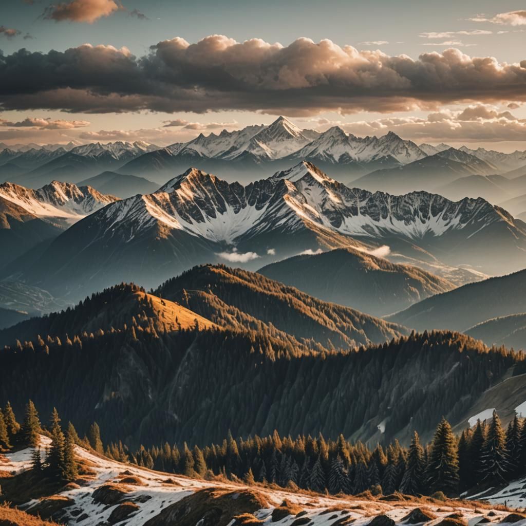 Breathtaking Mountain Panorama in Cinematic Style