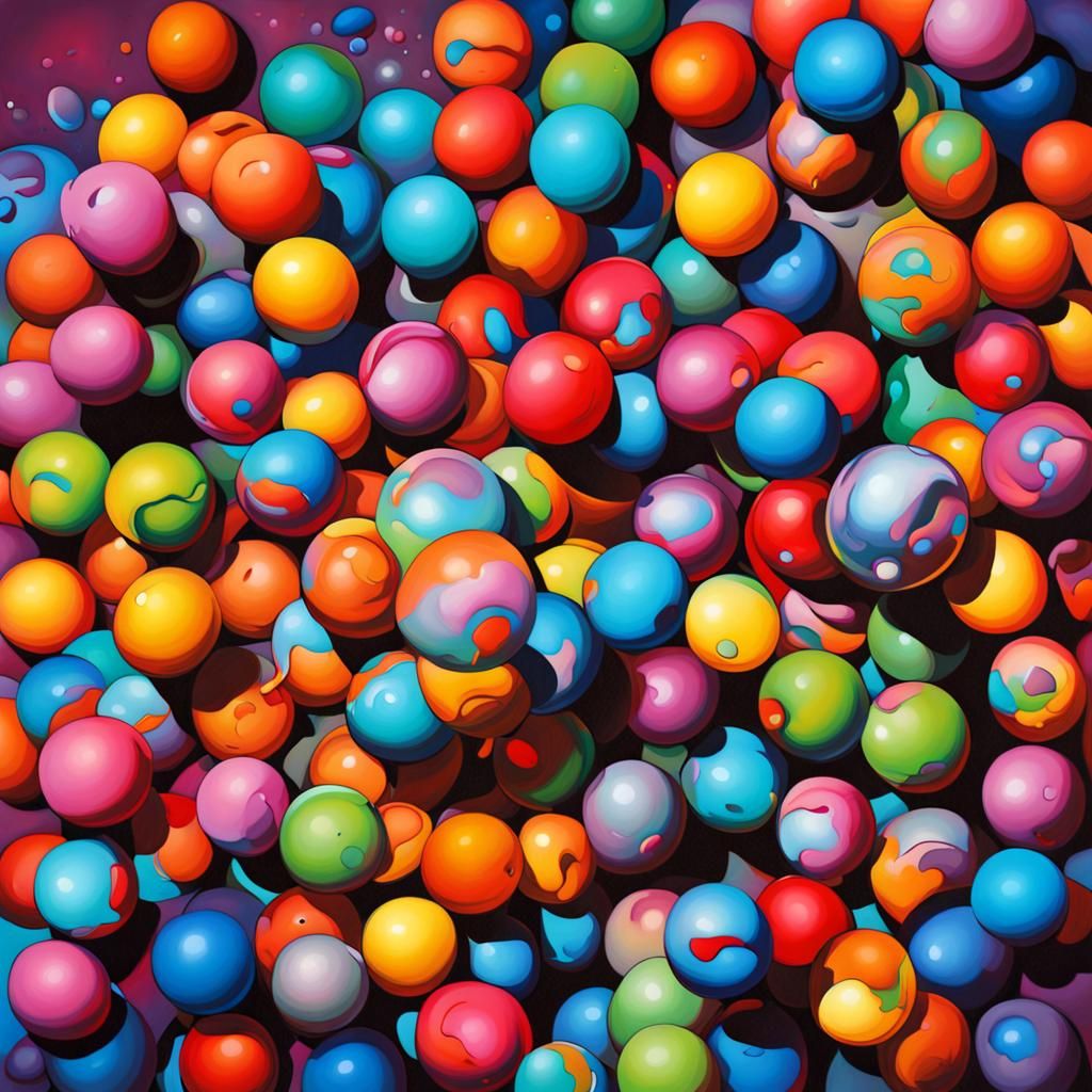 Vibrant Urban Balls in Splattered Graffiti Style