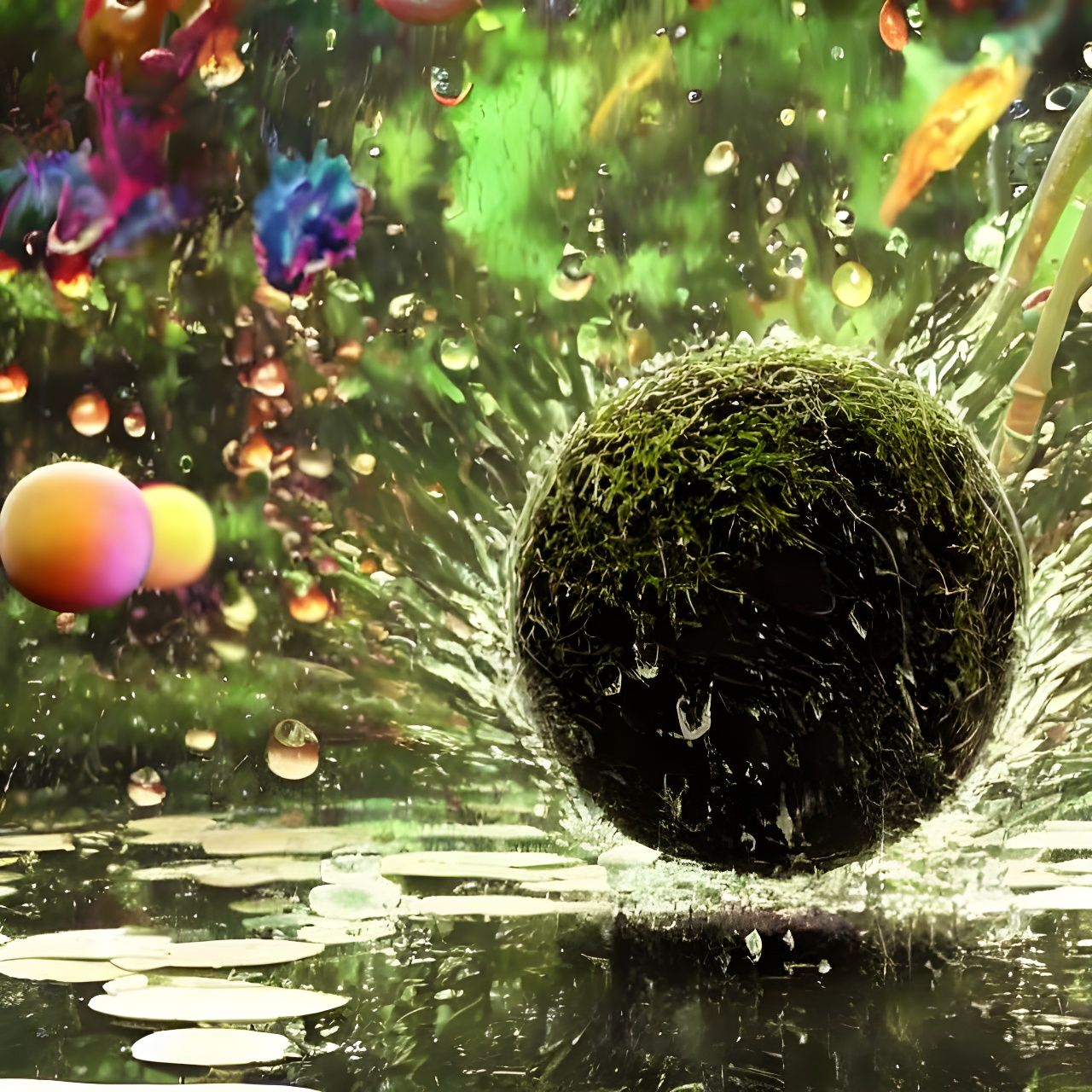 Cosmic Celebration of Life and Chaos in Vibrant Colors