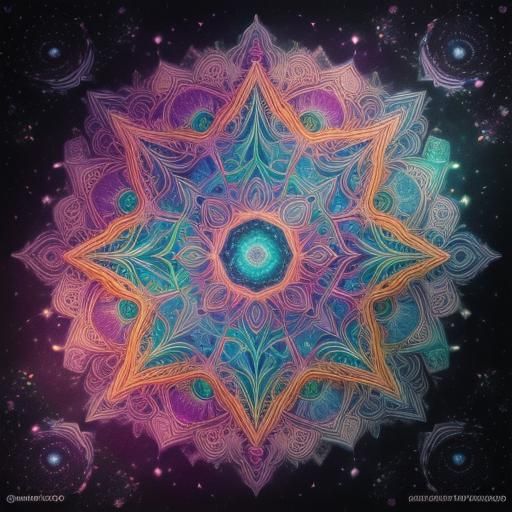 Vibrant Cosmic Mandalas in 8K Resolution