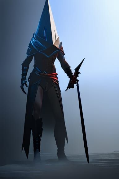 Pyramid Head Protector in Dark Fantasy Style