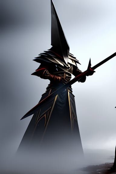 Pyramid Head Protecting Twin Flame in Dark Fantasy Art