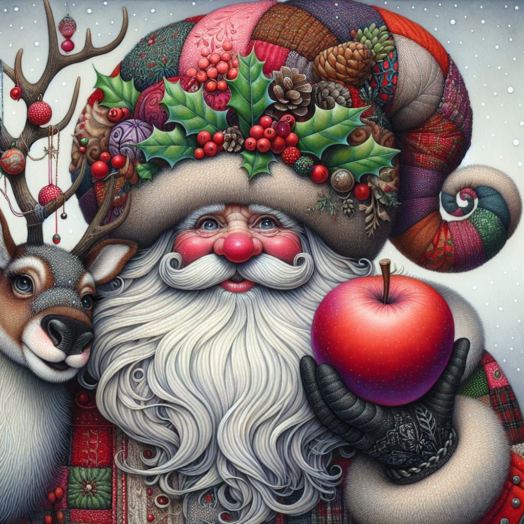 Jovial Santa Claus in Vibrant Winter Wonderland