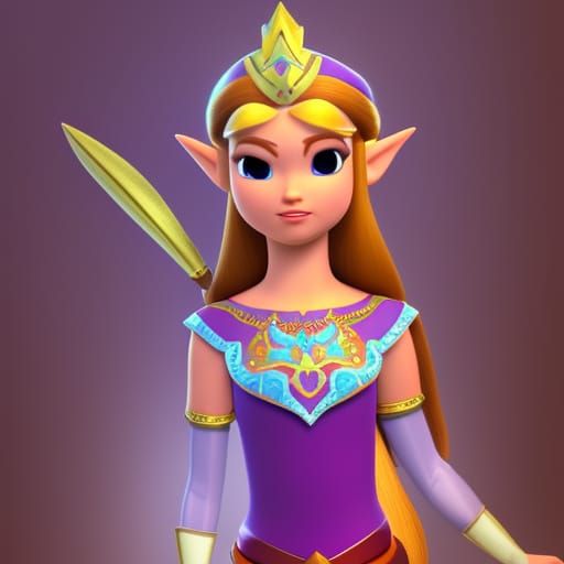 Ethereal Princess Zelda in Vibrant Digital Art