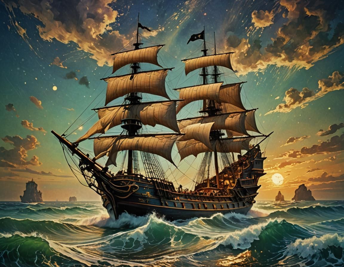 Pirate Ship Masterpiece in Cinematic Style