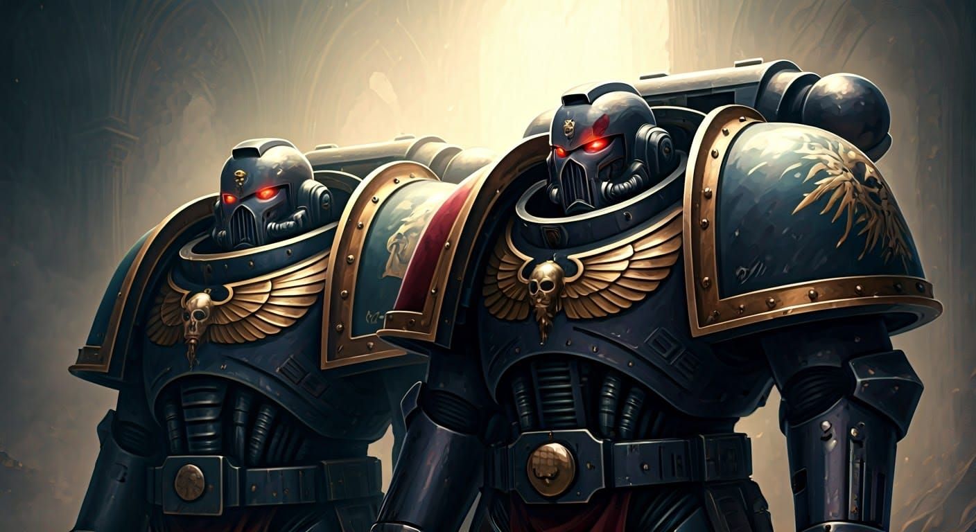 Space Marines Apothecary and Techmarine in Ethereal Portrait