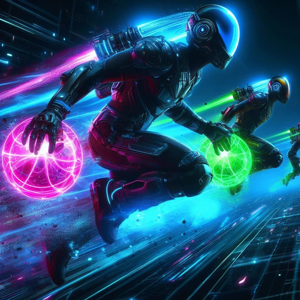 Cyberpunk Dodgeball in Deep Blues