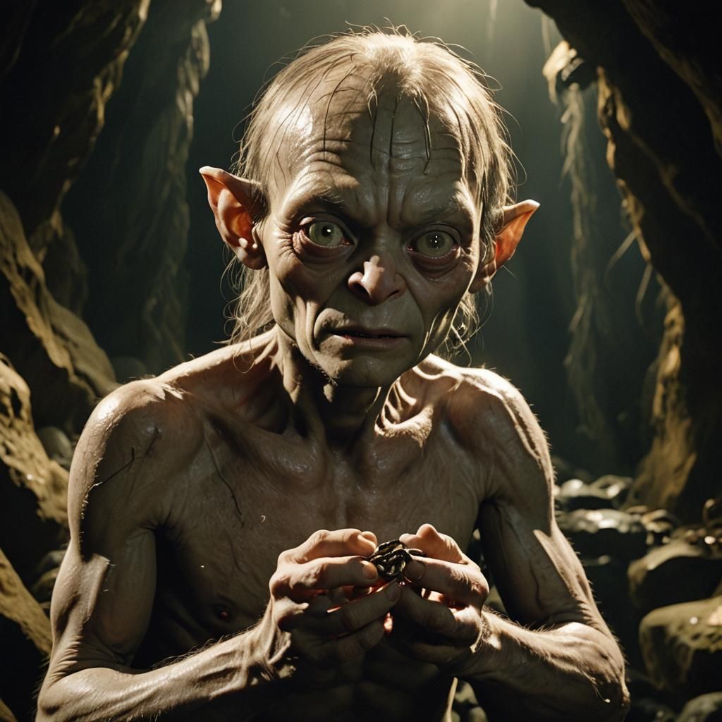 Gollum in Moody Dark Fantasy Setting
