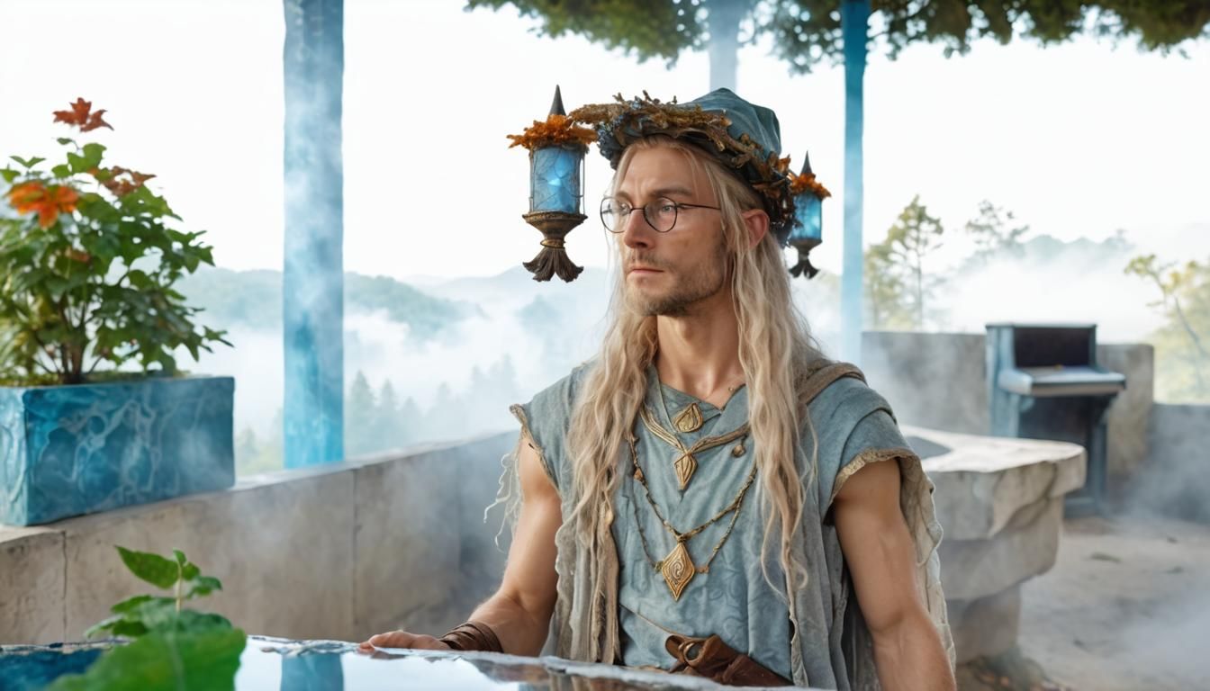 Ethereal Wizard on Mystical Forest Edge