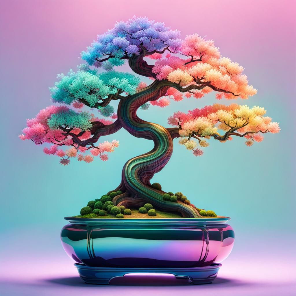 Pastel bonsai tree