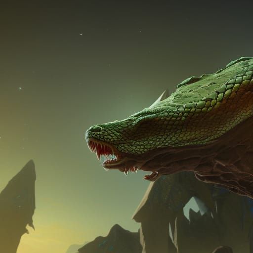 Ethereal Earth Reptilian Warrior Emerges from the Depths