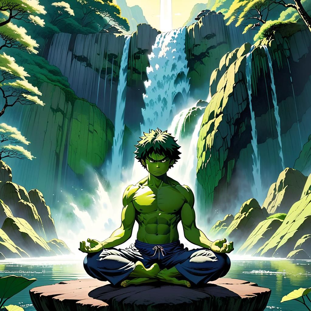 The Incredible Hulk Embodies Serenity in Lotus Position