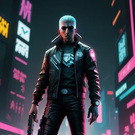 Neon Reflections in a Cyberpunk Metropolis