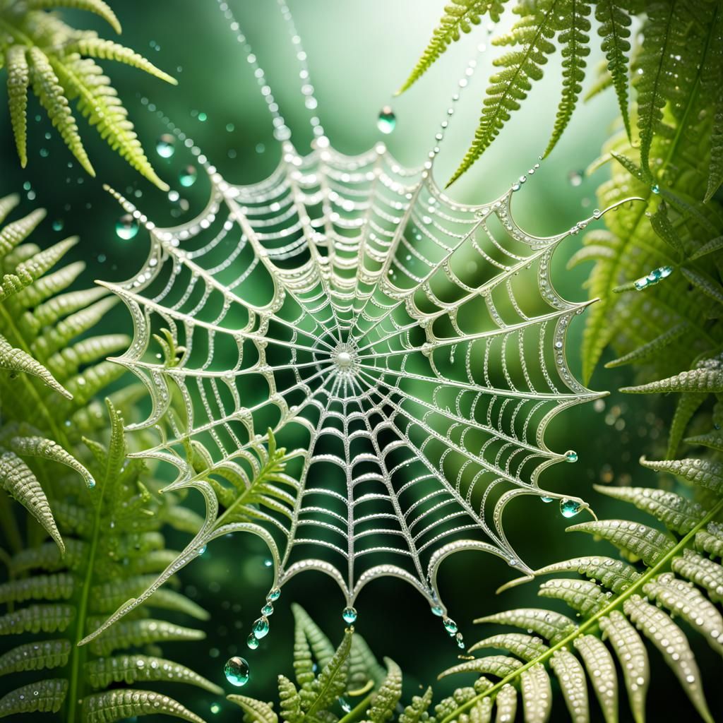 Ethereal Fern Enchantment in Triadic Hues