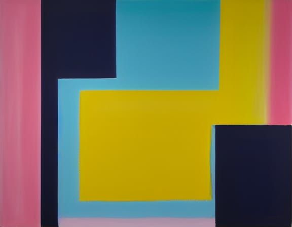 Vibrant Colorfield Painting with Wild Brushstrokes