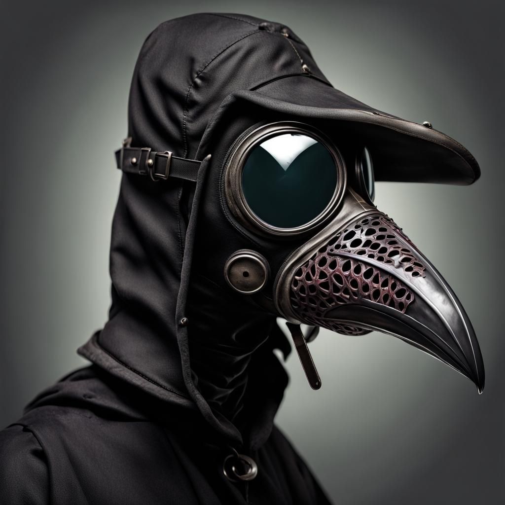 Plague Doctor Raven in Dark Hyperreal Horror