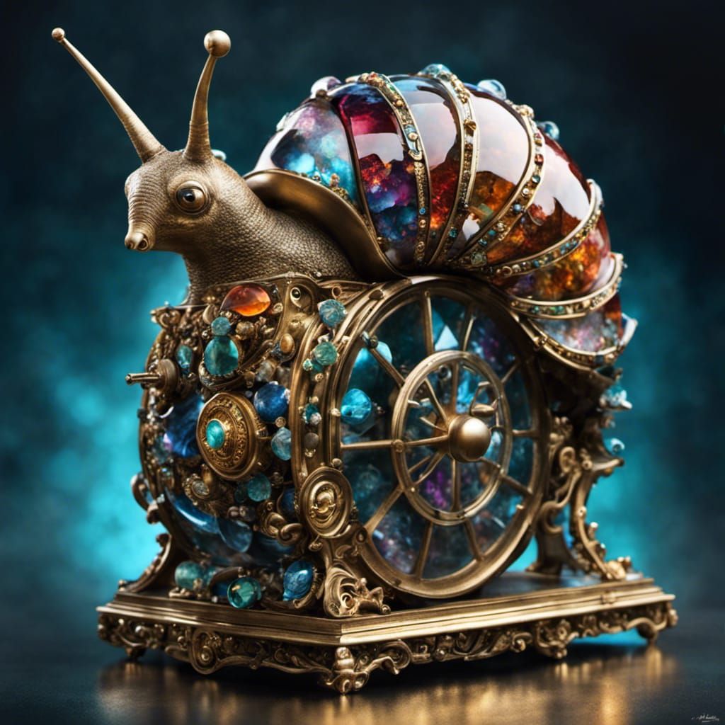 Clockwork Gemstone Snail Masterpiece