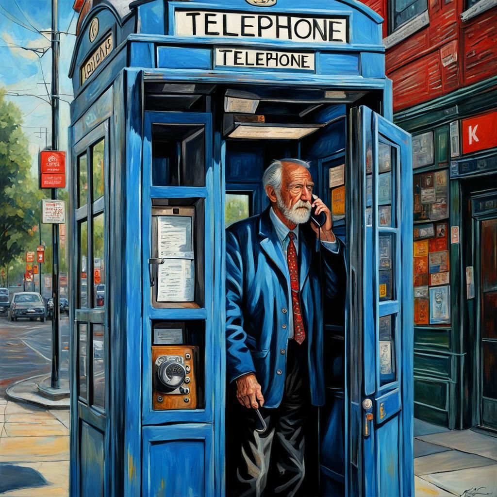 Dignified Elder in Bustling Urban Oasis