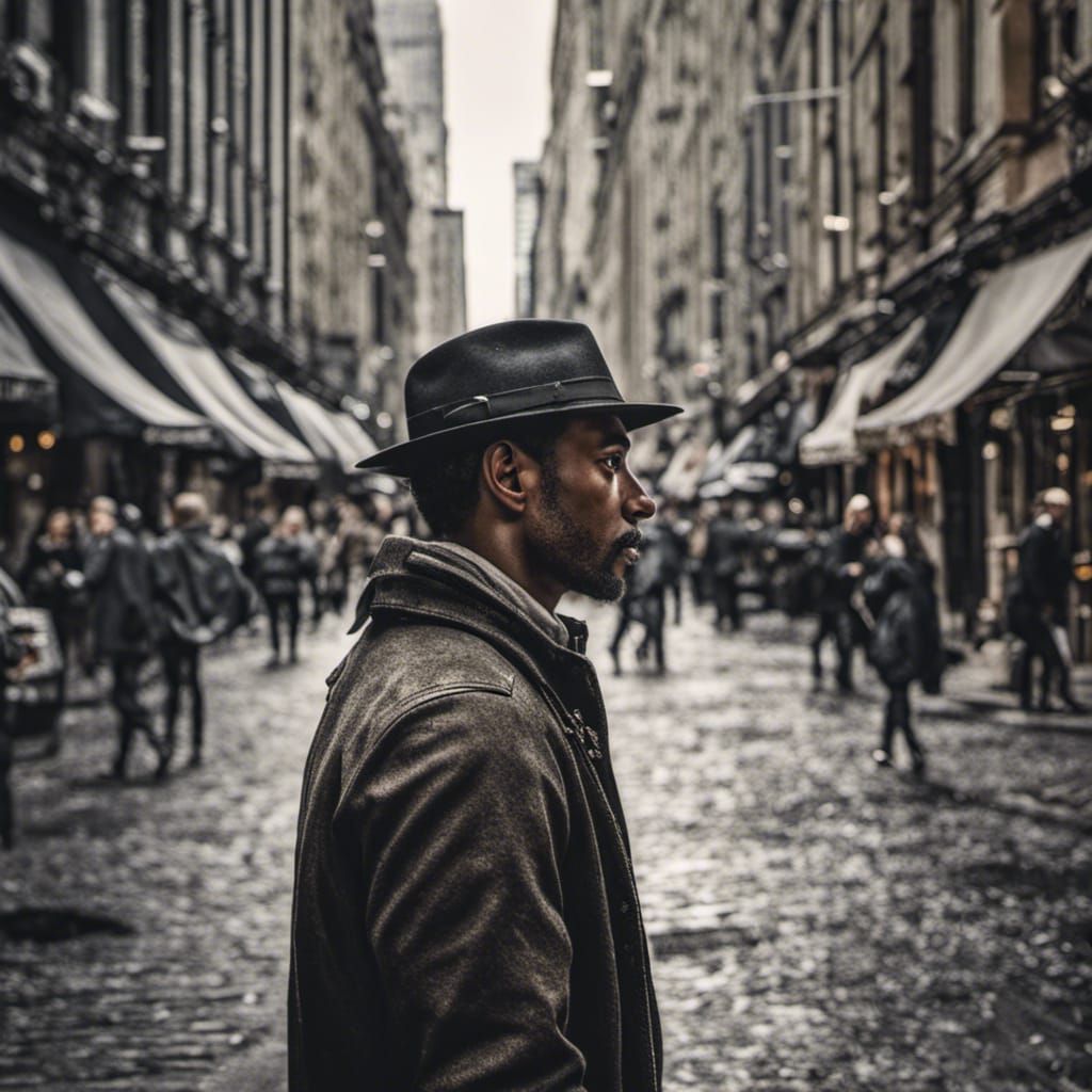 Moody City Portrait in Hyperrealistic Style