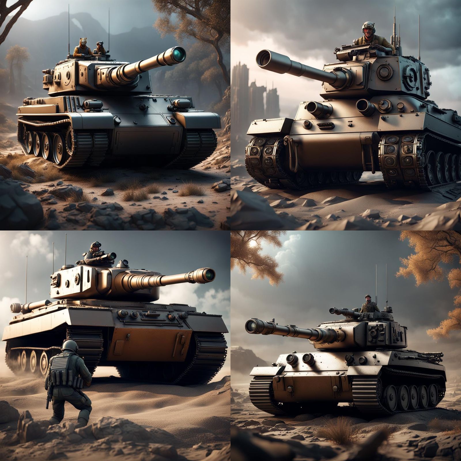 Tiger Tank Commander Scans Horizon with Binoculars in Epic S...