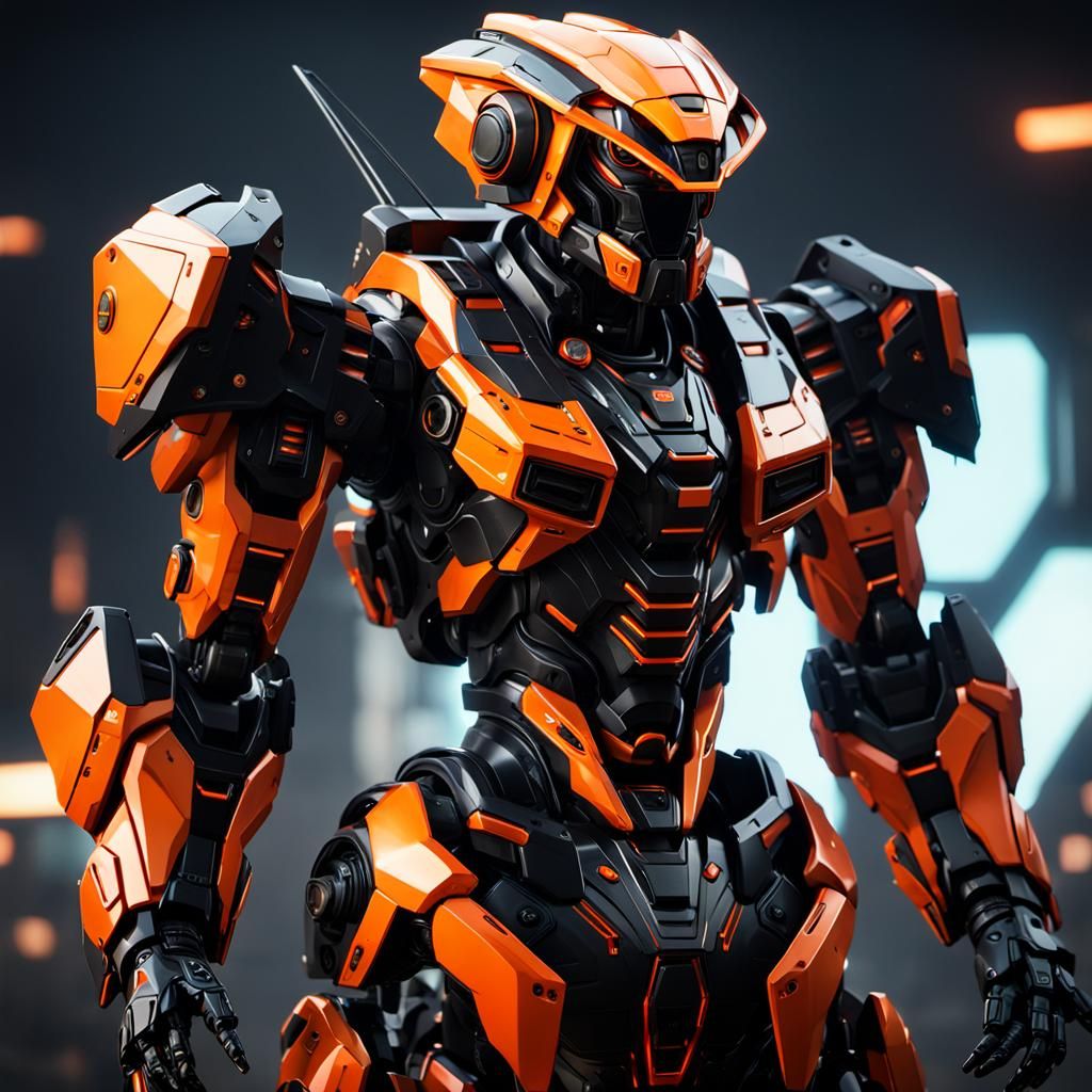 Vibrant Galactic Warrior in Futuristic Gundam Mech Suit