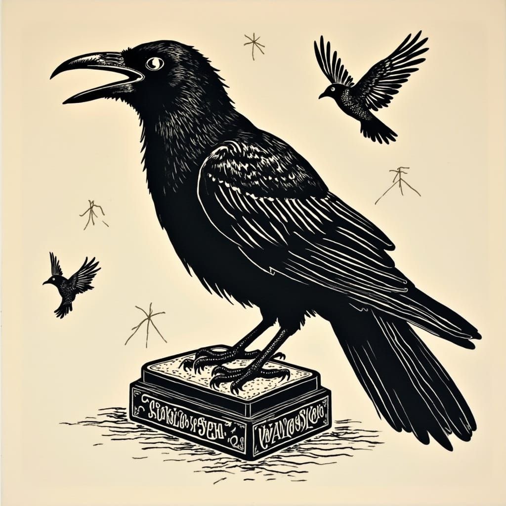 Sailor Jerry Inspired Tattoo Art in Woodcut Linocut Style