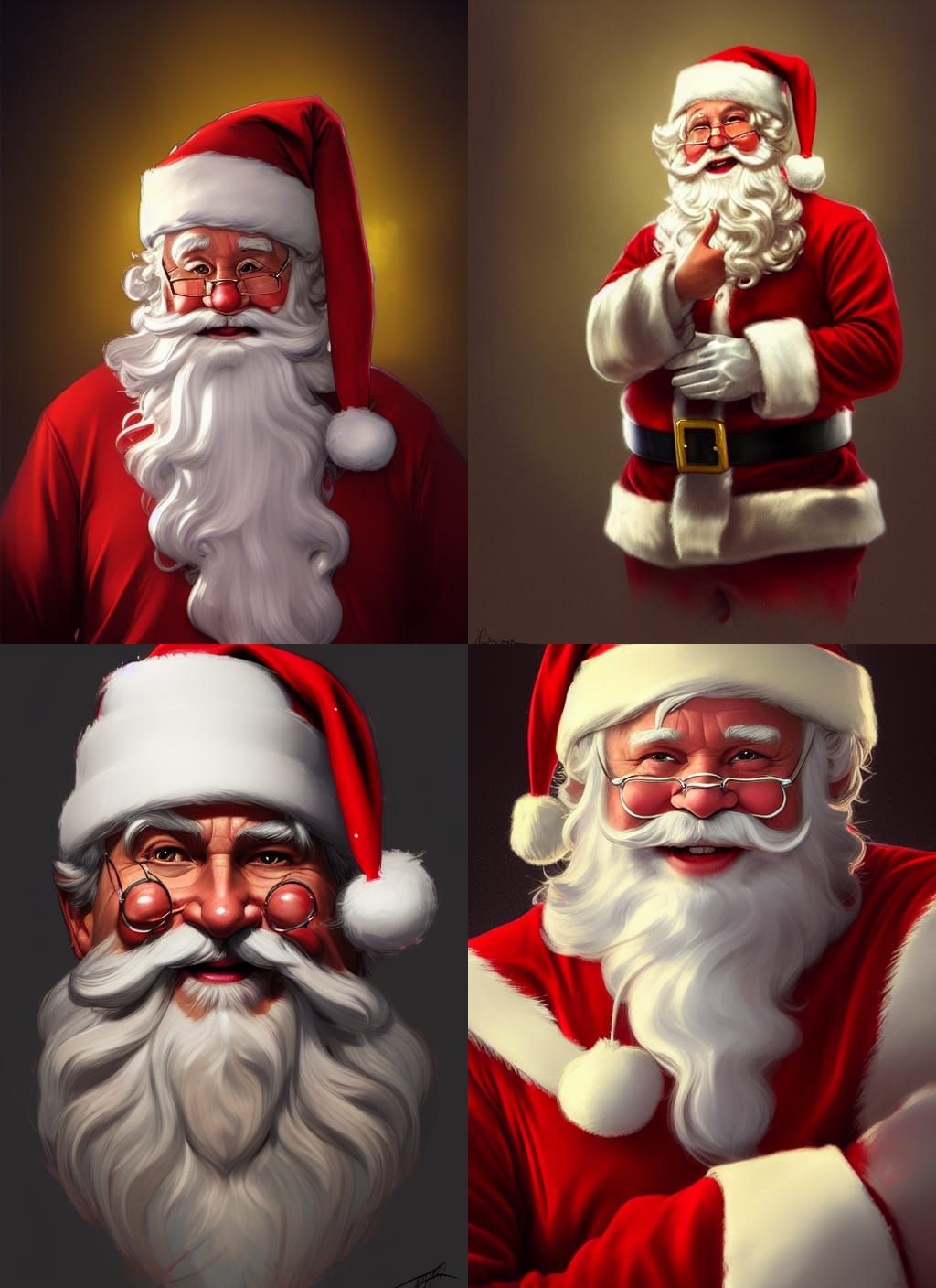 Vibrant Santa Portrait in Triadic Colors