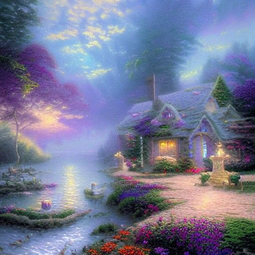 Ethereal Fantasy Scene in Whispery Misty Landscapes