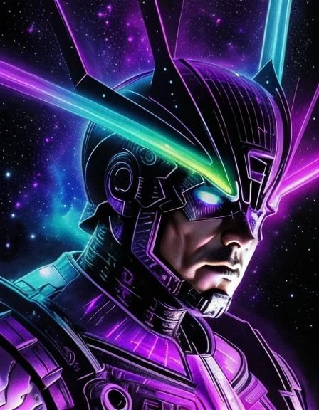 Galactic Cosmic Monster Galactus in Jewel-Tone Pop Art