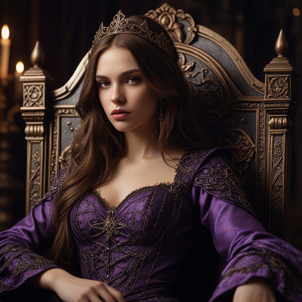 Vampire Goddess in Opulent Bronze Armor