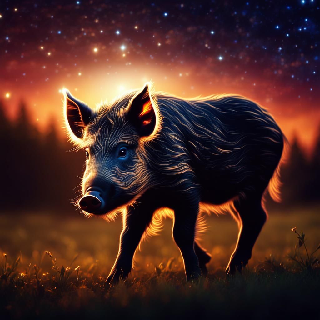 Whispers of the Wild: A Baby Wild Boar's Curious Gaze