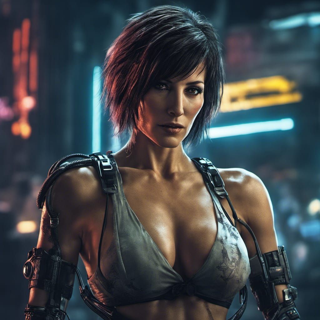 Actress Gina Gershon as Cyberpunk Icon Motoko Kusanagi