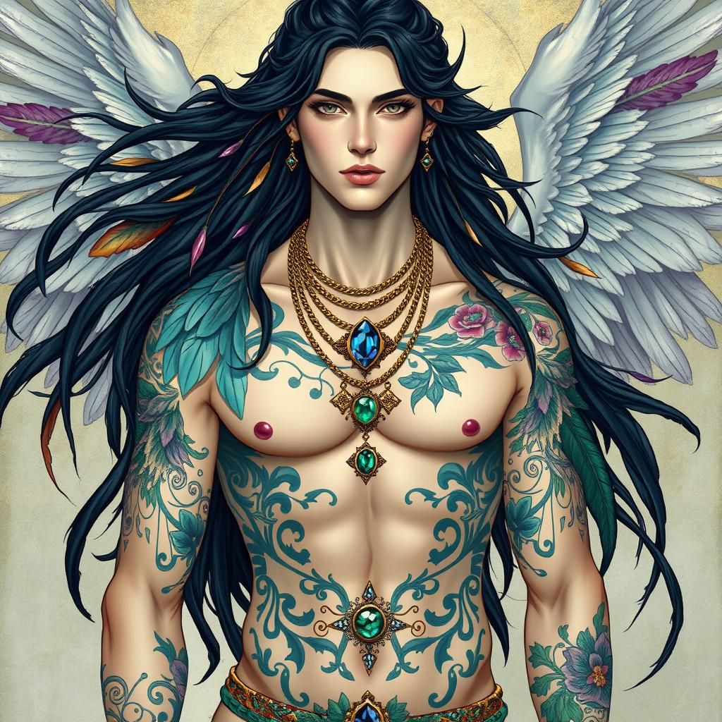 Enigmatic Elemental King with Celestial Aura