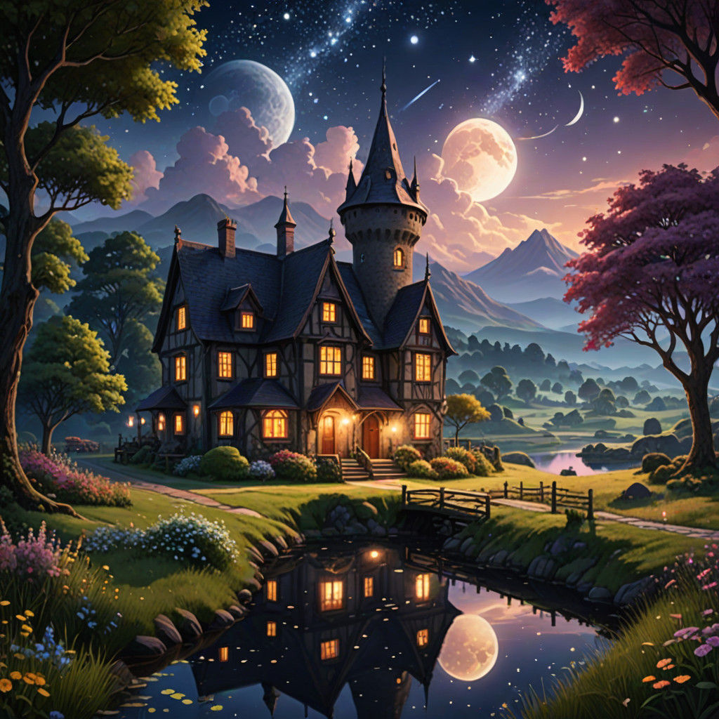 Surreal Dreamscapes in the Moonlit Realm of Dreamshire