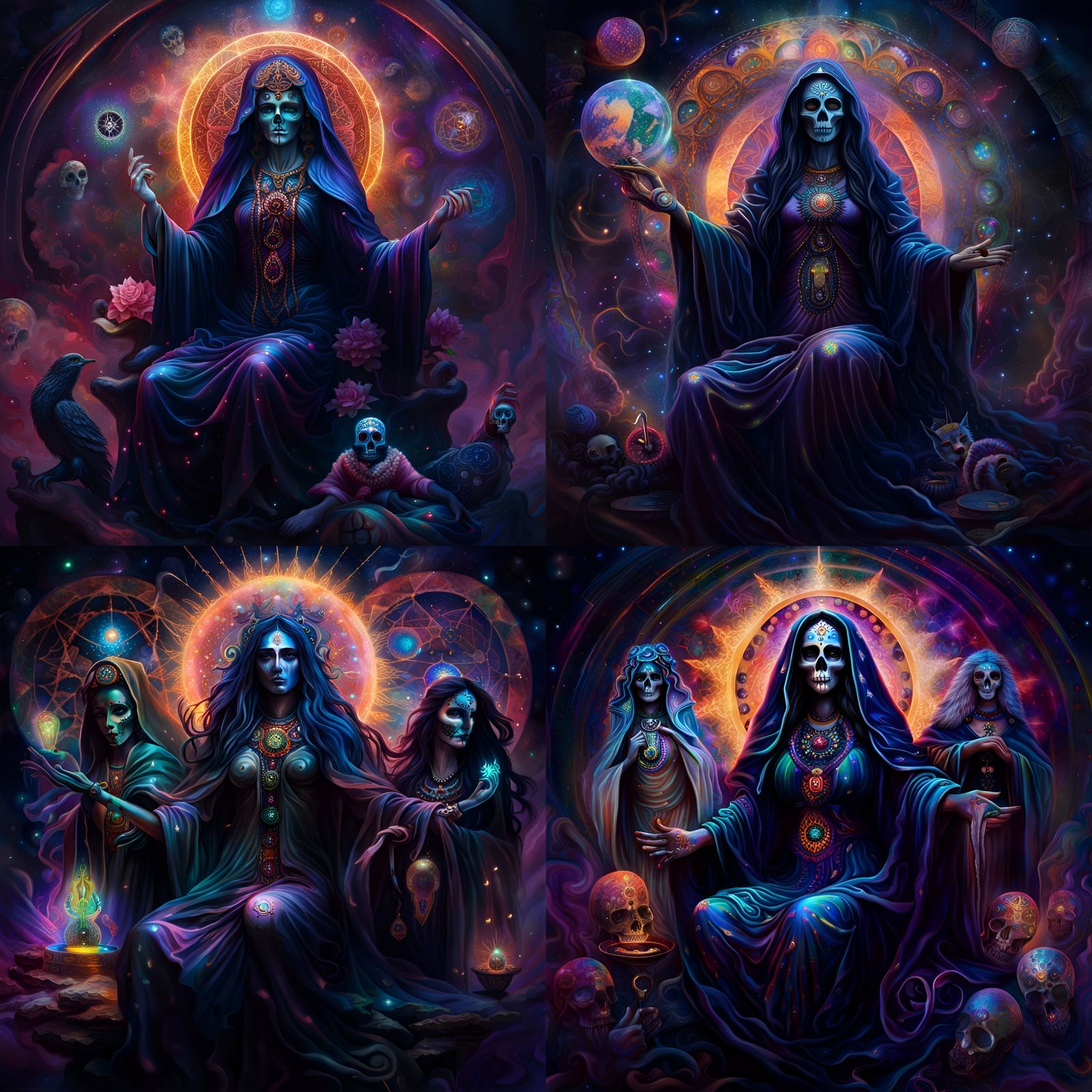 Astral Cosmic Illustration with Magical Beings in 8k Resolut...