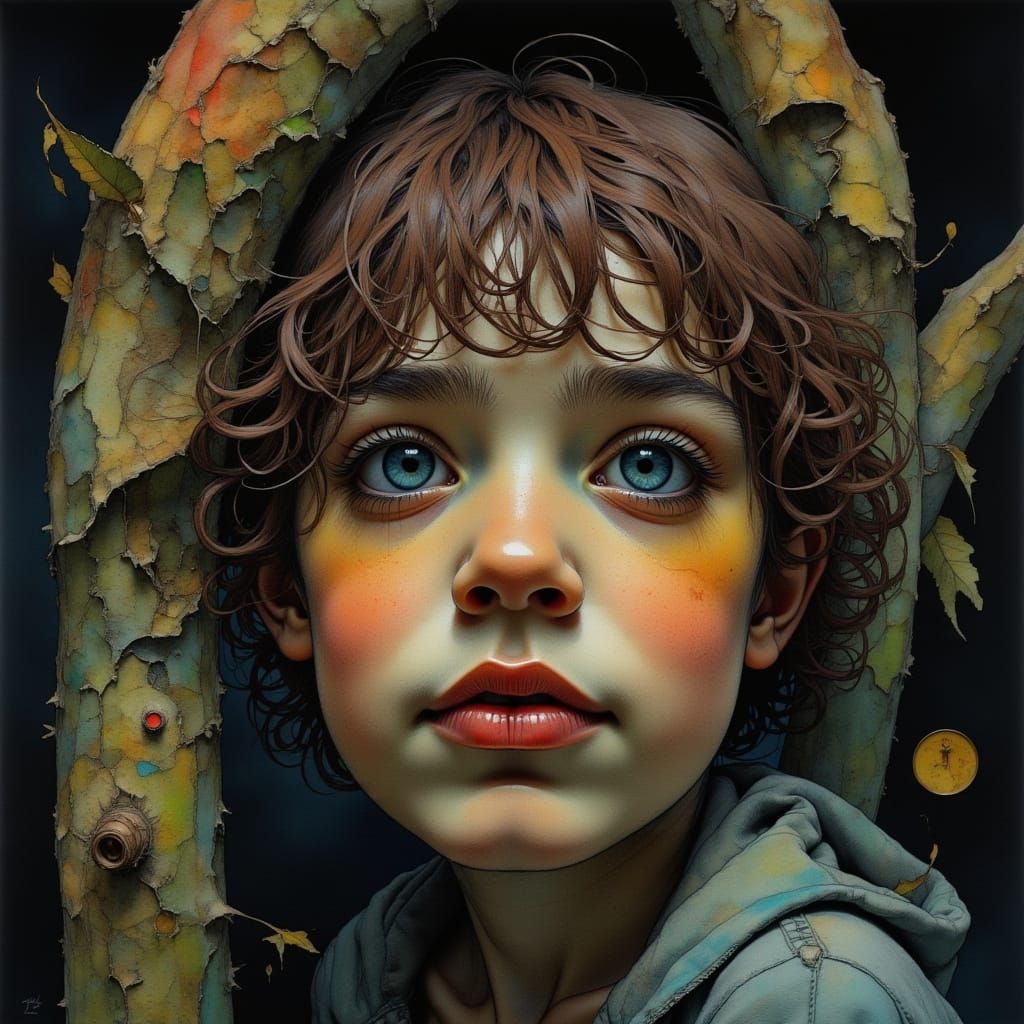 Jack Climbing Beanstalk in Maurice Sendak Style