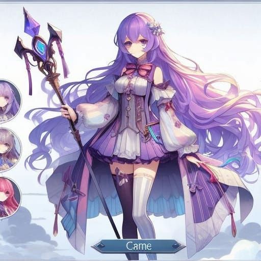 Elegant Fantasy Warrior in Whimsical Wonderland