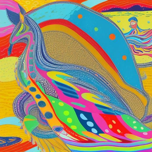 Confident Indigenous Figure in Pop Art Style