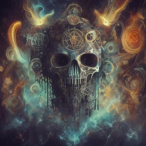 Cosmic Ghostly Horror in Art Nouveau Style