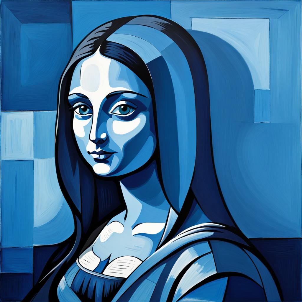 Mona Lisa in the Tone of Picasso's Blue Period