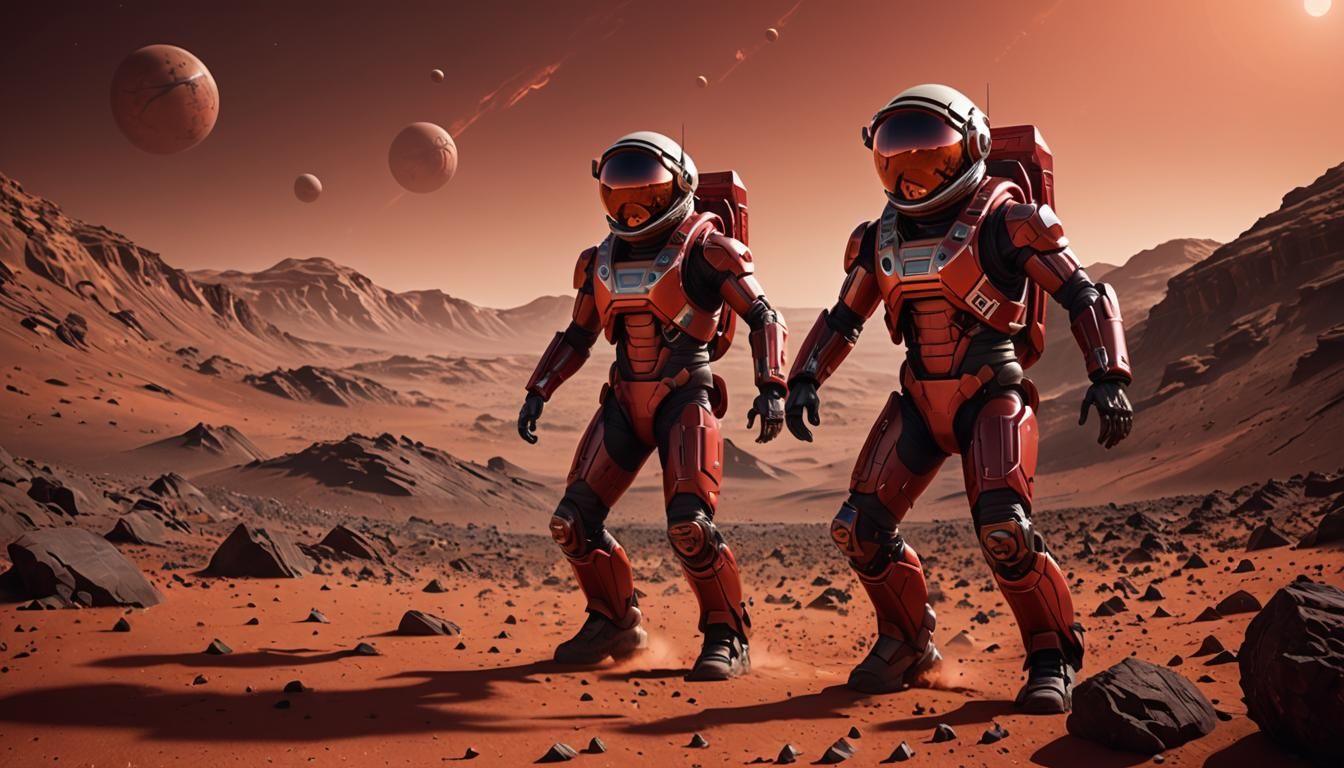 Dynamic Red Martian Concept Art in 8K Resolution