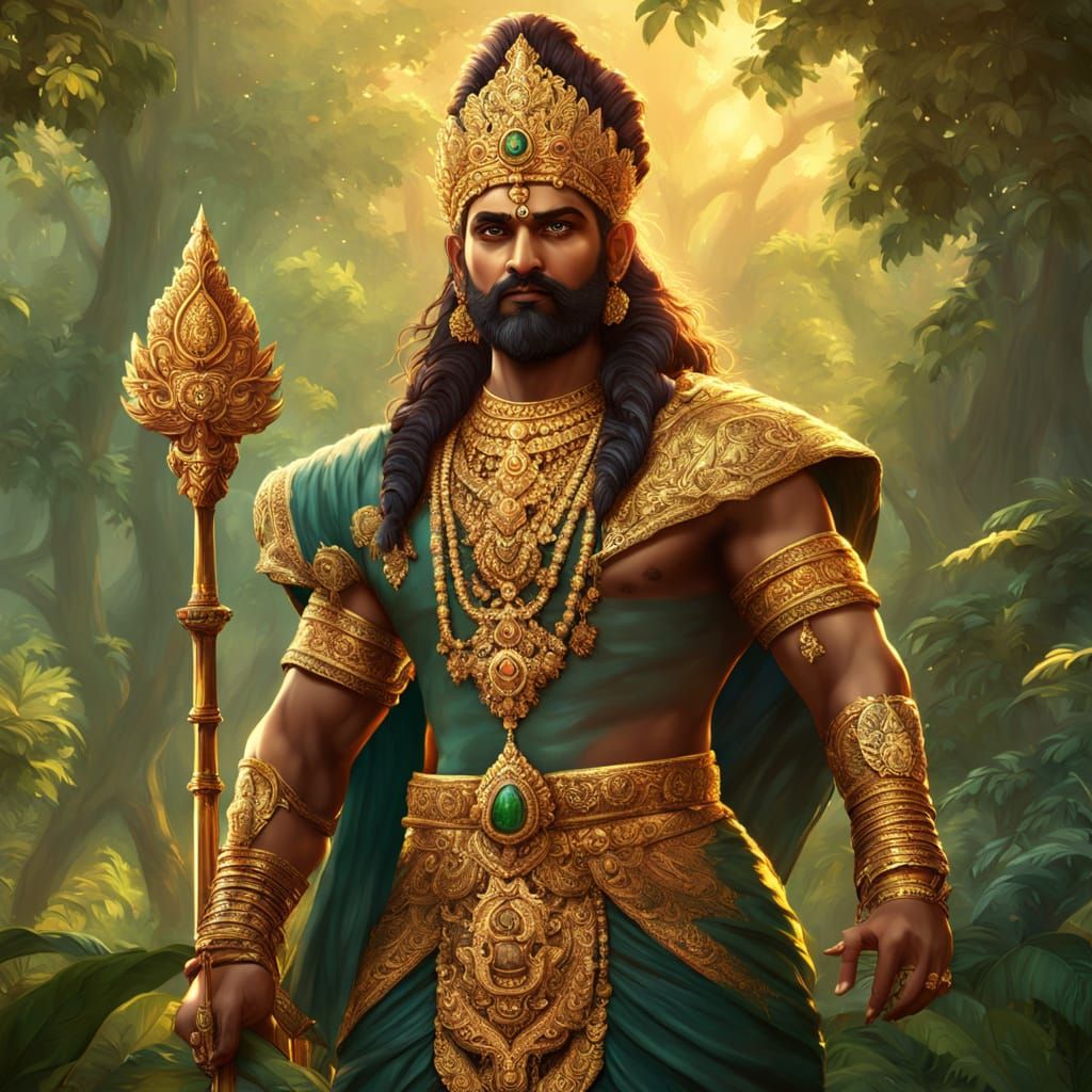 Majestic Lord Rama in Lush Forest Glory