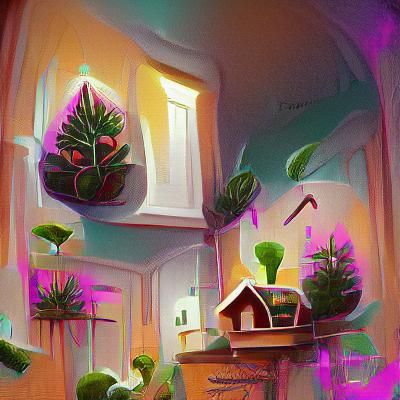 Vibrant Green Jungle Inside a Suburban Home
